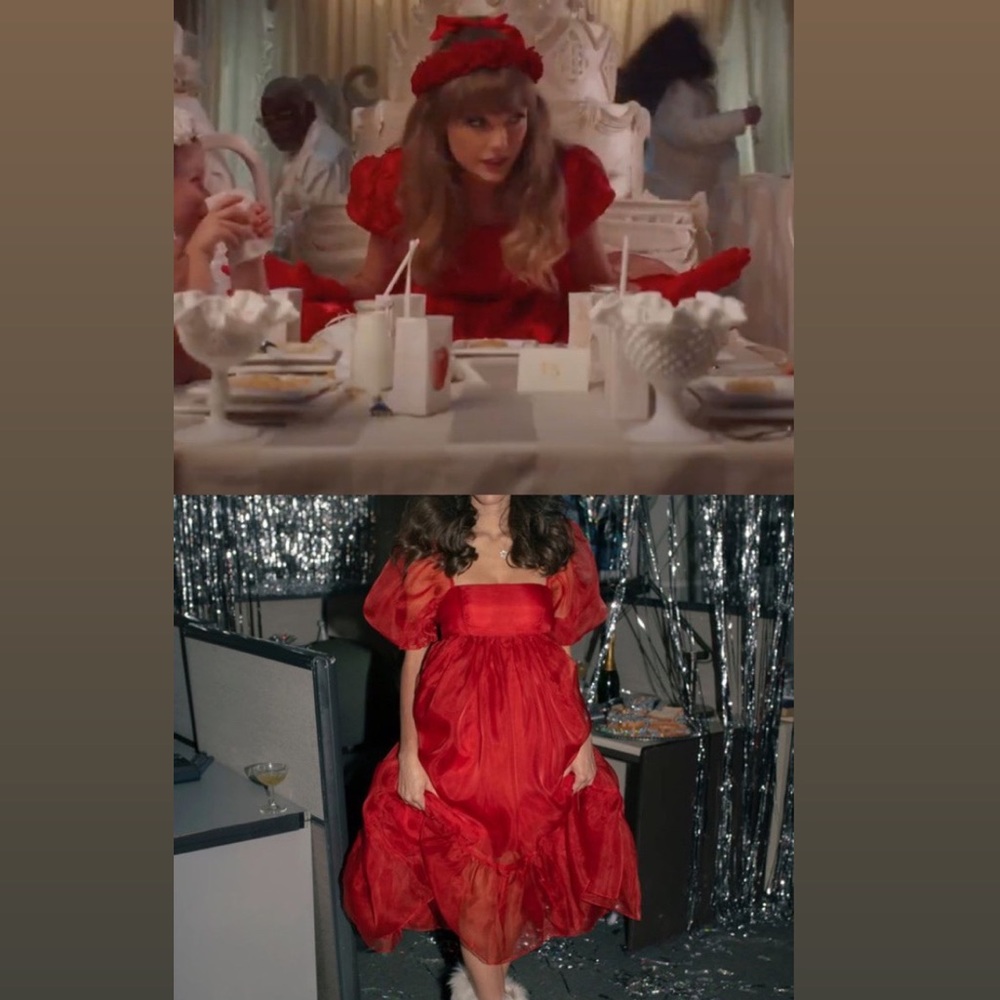 COPY - Selkie red silk gauze French puff dress - perfect for eras tour (RED era…